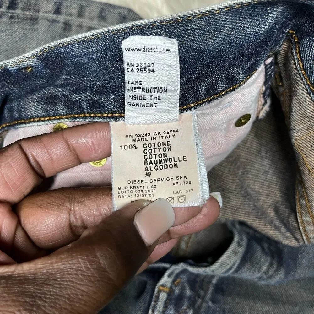 Diesel Industry vintage button fly relaxed denim jeans sz 33